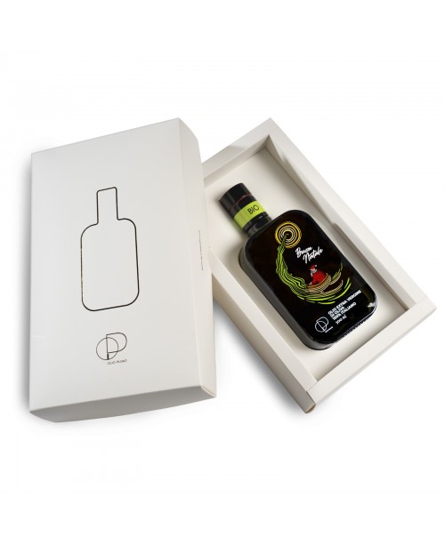 Noël : Coffret Cadeau Personnalisable, Huile d'Olive Extra Vierge Bio Italienne 500ml - Cadeau d'Entreprise Idéal
