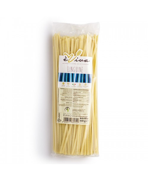 Linguine | Artisan Bronze-Drawn Pasta 500g, Slow Low-Temperature Drying, 100% Italian Wheat, With Wheat Germ – èViva