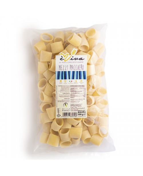 Mezzi Paccheri | Artisan Bronze-Drawn Pasta 500g, Slow Low-Temperature Drying, 100% Italian Wheat, With Wheat Germ
