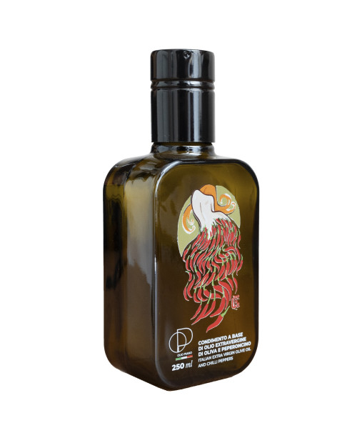 Condiment à base d’Huile d’Olive Extra Vierge aromatisée au Piment – 250 ml | 100 % italien