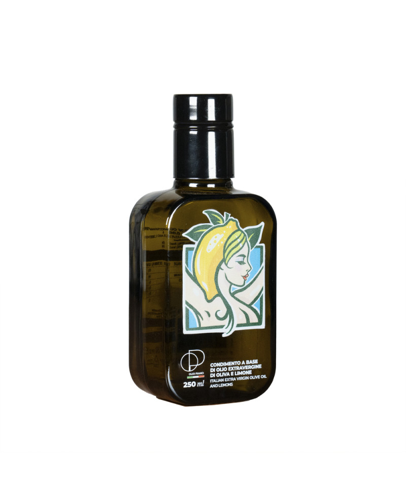 Condimento a base di Olio Extravergine di Oliva aromatizzato al Limone - 250 ml | 100% italiano da olive Peranzana