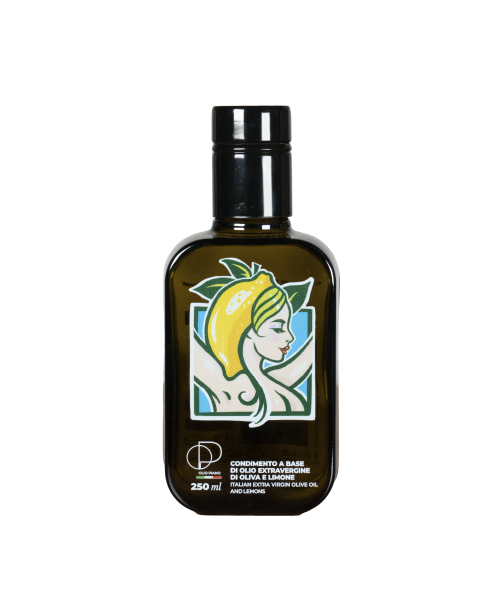 Lemon-Flavored Extra Virgin Olive Oil 250 ml | Premium Italian Flavored Olive Oil | Citrus EVOO Condiment